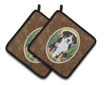 Greater Swiss Mountain Dog Pair of Pot Holders