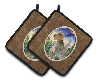 German Wirehaired Pointer Pair of Pot Holders