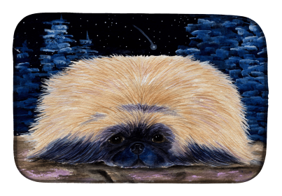 Starry Night Pekingese Dish Drying Mat