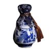 500ml Blue and White Ceramic Wine Bottle Chinese Style Wine Jar Empty Wine Jug White Wine Vase Flask Flagon