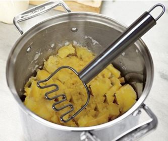 Potato Masher Stainless Steel Grip Great for Making Mashed Potato Egg Salad and Banana Bread Easy to Clean and Use