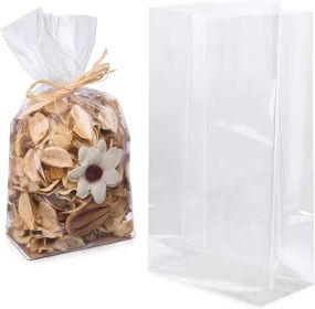 Pack of 100 Clear Gusseted Poly Bags 4 x 2 x 10 Clear Polyethylene Bags 4x2x10 Expandable Side Gusset Bags Open Thickness 1 Mil Ended Bags for Food Se