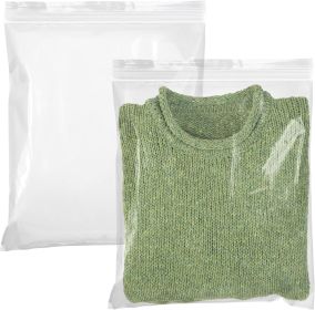 Pack of 100 Zipper Bags; Clear 14 x 16. Ultra Thick Seal Top Bags 14x16. Thickness 2 mil Thick. Heavy Duty Polyethylene Bags with Single Track for Ind