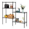 Changeable Assembly Floor Standing Carbon Steel Storage Rack Black