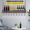 VEVOR Ceiling Wine Glass Rack, 35.8 x 13 inch Hanging Wine Glass Rack, 18.9-35.8 inch Height Adjustable Hanging Wine Rack Cabinet, Coppery Wall-Mounte