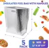 Insulated Thermal Bags for Food 12 x 10 x 9. Metallic Bubble Insulated Bags for Frozen Food 5 Pack. Leakproof Cooler Bags Insulated for Travel. Lightw