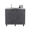 Utility Sink Cabinet Burwood, Kitchen, Smokey Oak