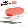 4 In 1 Egg Separator Set Double Egg White Separator With Built In Egg Cracker Food Container Plus Lid and Egg Shell Tweezer Pink Color