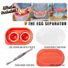 4 In 1 Egg Separator Set Double Egg White Separator With Built In Egg Cracker Food Container Plus Lid and Egg Shell Tweezer Pink Color