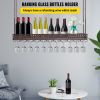 VEVOR Ceiling Wine Glass Rack, 46.9 x 13 inch Hanging Wine Glass Rack, 18.9-35.8 inch Height Adjustable Hanging Wine Rack Cabinet, Coppery Wall-Mounte