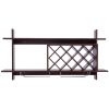 Wall Mount Wine Rack with Glass Holder & Storage Shelf