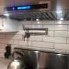 Pot Filler Faucet Wall Mount; Brushed Nickel Finish and Dual Swing Joints Design