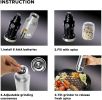 Gravity Electric Salt and Pepper Grinder Set - Automatic Pepper or Salt Mill Shaker, Spice Grinder Battery-Operated with Adjustable Coarseness,One Han