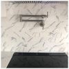 Pot Filler Faucet Wall Mount; Brushed Nickel Finish and Dual Swing Joints Design