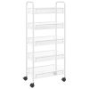 5-Tier Kitchen Trolley White 18.1"x10.2"x41.3" Iron