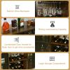 Industrial Wine Coffee Bar Liquor Cabinet Freestanding, 55' Kitchen Buffet Sideboard Farmhouse Storage Display Cabinet with Glass Holder & Sliding Win