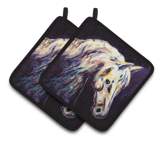 Horse Pair of Pot Holders (Color: Knight Horse, size: 7.5 x 7.5)