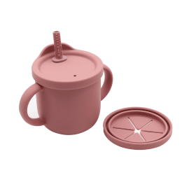 Baby Anti-Drop And Anti-Spill Binaural Learning Drinking Cup (Color: Pink, size: Average Size (0-8Y))