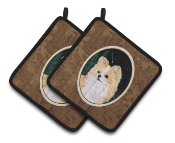 Starry Night Chihuahua Pair of Pot Holders (size: 7.5 x 7.5)