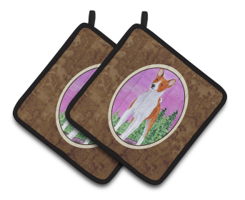 Basenji Pair of Pot Holders (size: 7.5 x 7.5)