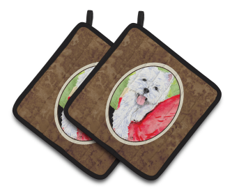 Westie Pair of Pot Holders (size: 7.5 x 7.5)