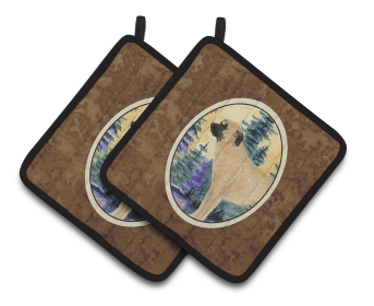 Anatolian Shepherd Pair of Pot Holders (size: 7.5 x 7.5)