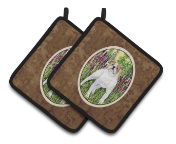 English Bulldog Pair of Pot Holders (size: 7.5 x 7.5)