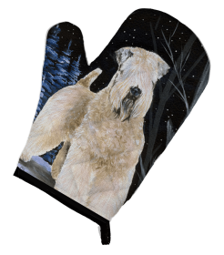 Starry Night Wheaten Terrier Soft Coated Oven Mitt (size: 8.5 x 12)