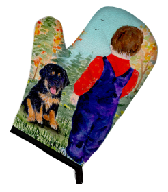 Tibetan Mastiff Oven Mitt (size: 8.5 x 12)