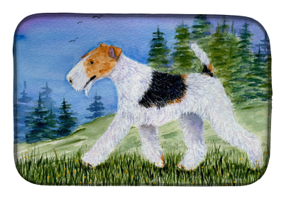 Fox Terrier Dish Drying Mat (size: 14 x 21)