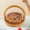 Bamboo Foldable Fruit Storage Basket Creative Collapsible Fruit Candy Plate Nuts Snacks StorageTray Home Decoration Gift Basket